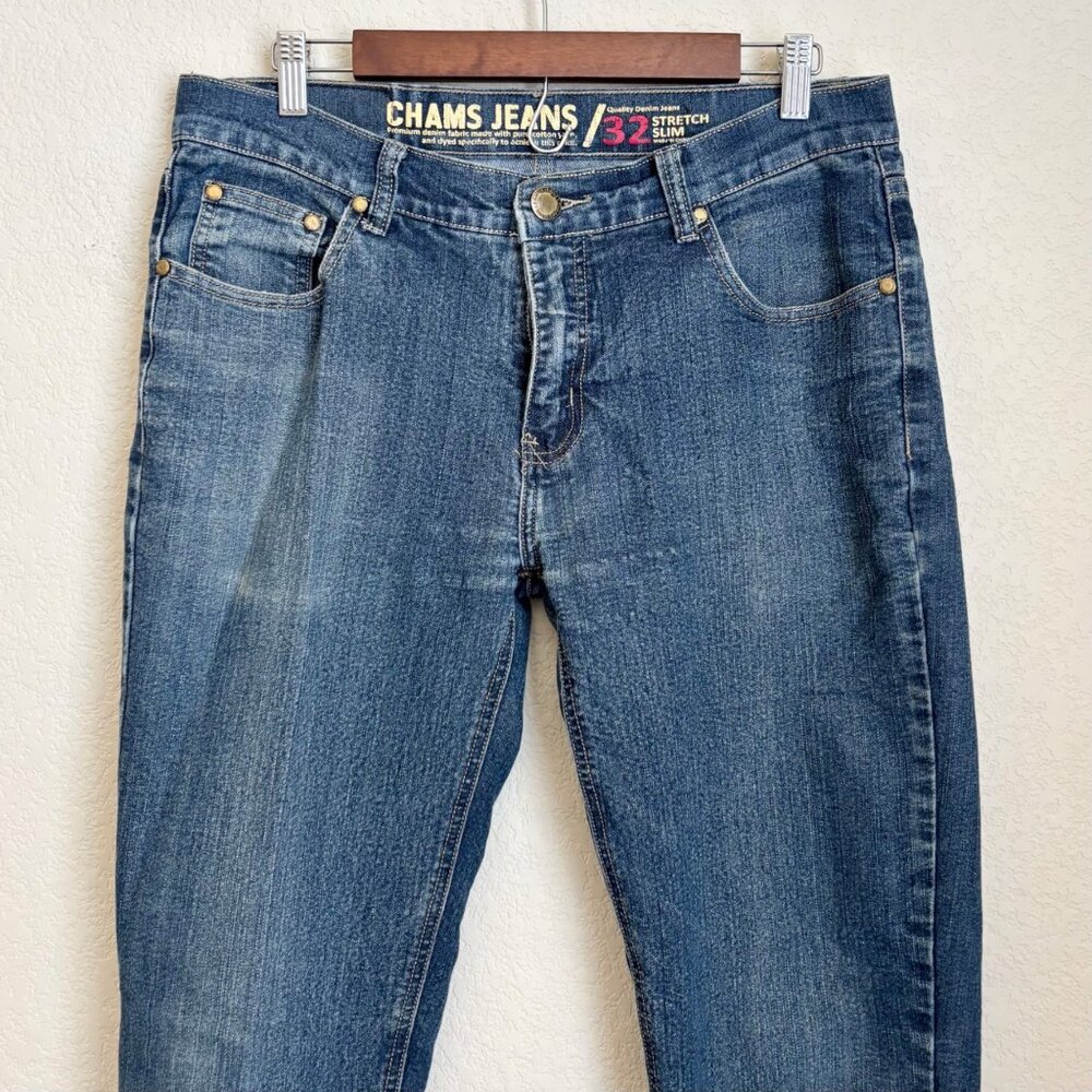 Champs Jeans Men’s 32x32 Stretch Slim Fit Blue Denim Casual Jeans - Picture 2 of 10
